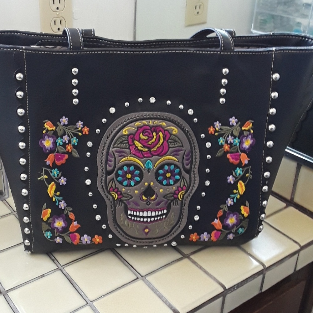 Large Sugar Skull Purse